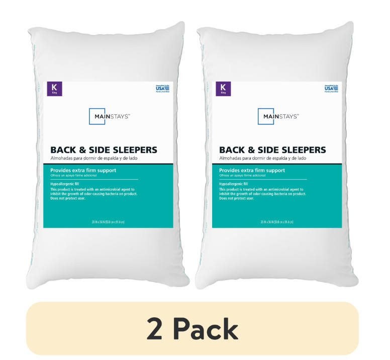 2 Pack Back & Side Sleeper Bed Pillow King Extra Firm Support gallery