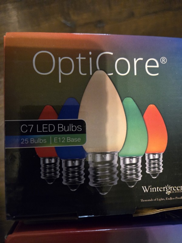 OptiCore C7 Opaque Multicolor LED Light Bulbs New 25 Pack Xmas Volume Discounts gallery