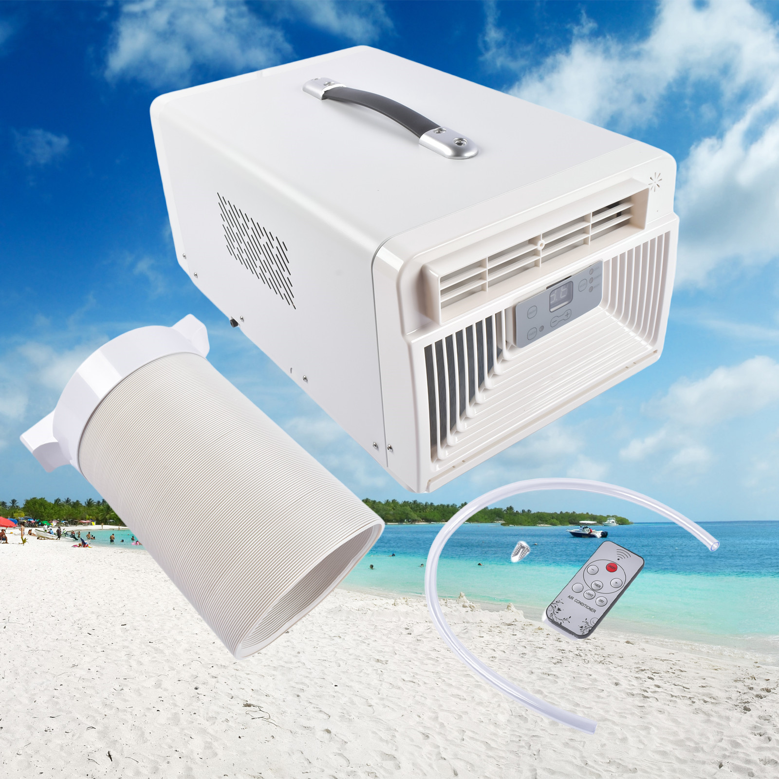 110V Electric Portable Air Conditioner Mini Outdoor Camping Tent AC Kit White gallery