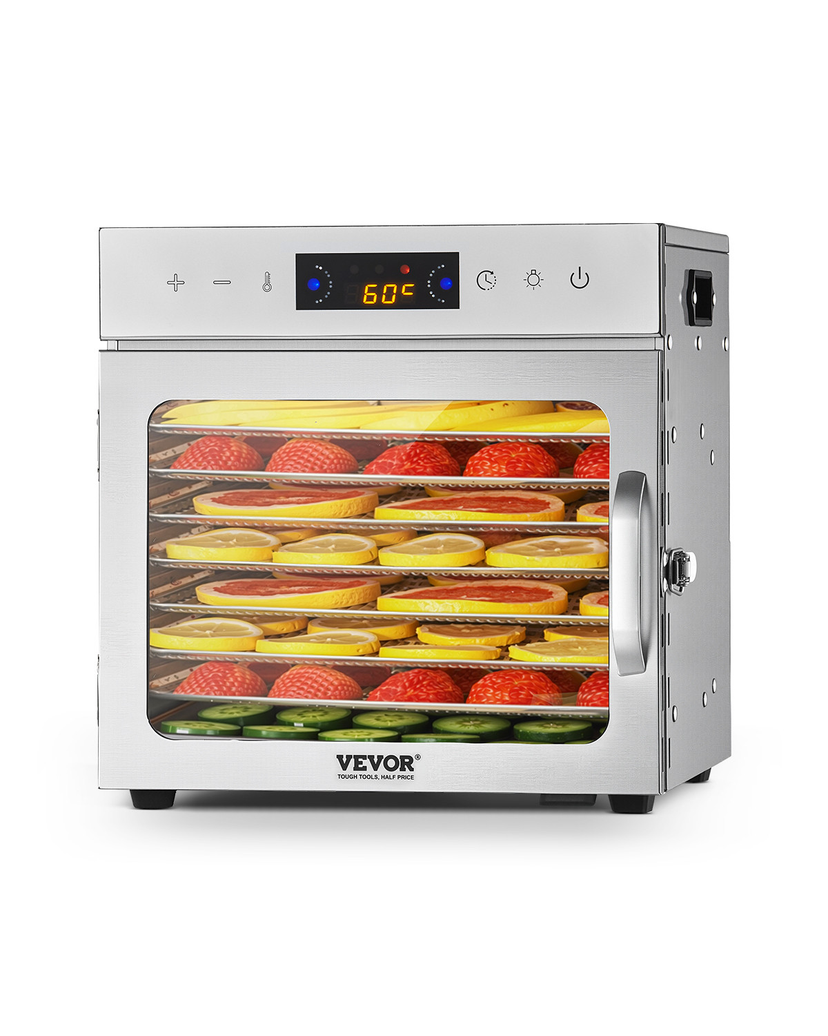 VEVOR 8 Trays Food Dehydrator Machine Stainless Steel 400W Jerky Fruit Drying gallery