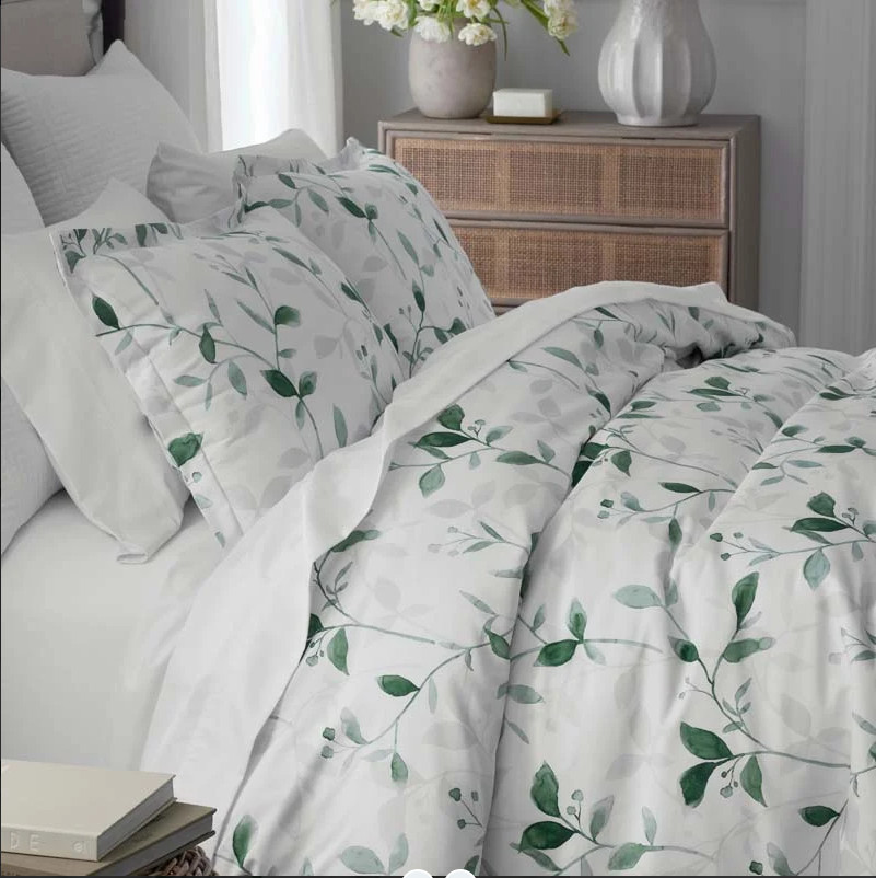 Botanic Meadow Wrinkle-Free Sateen Bed Sheet Set Twin Evergreen gallery
