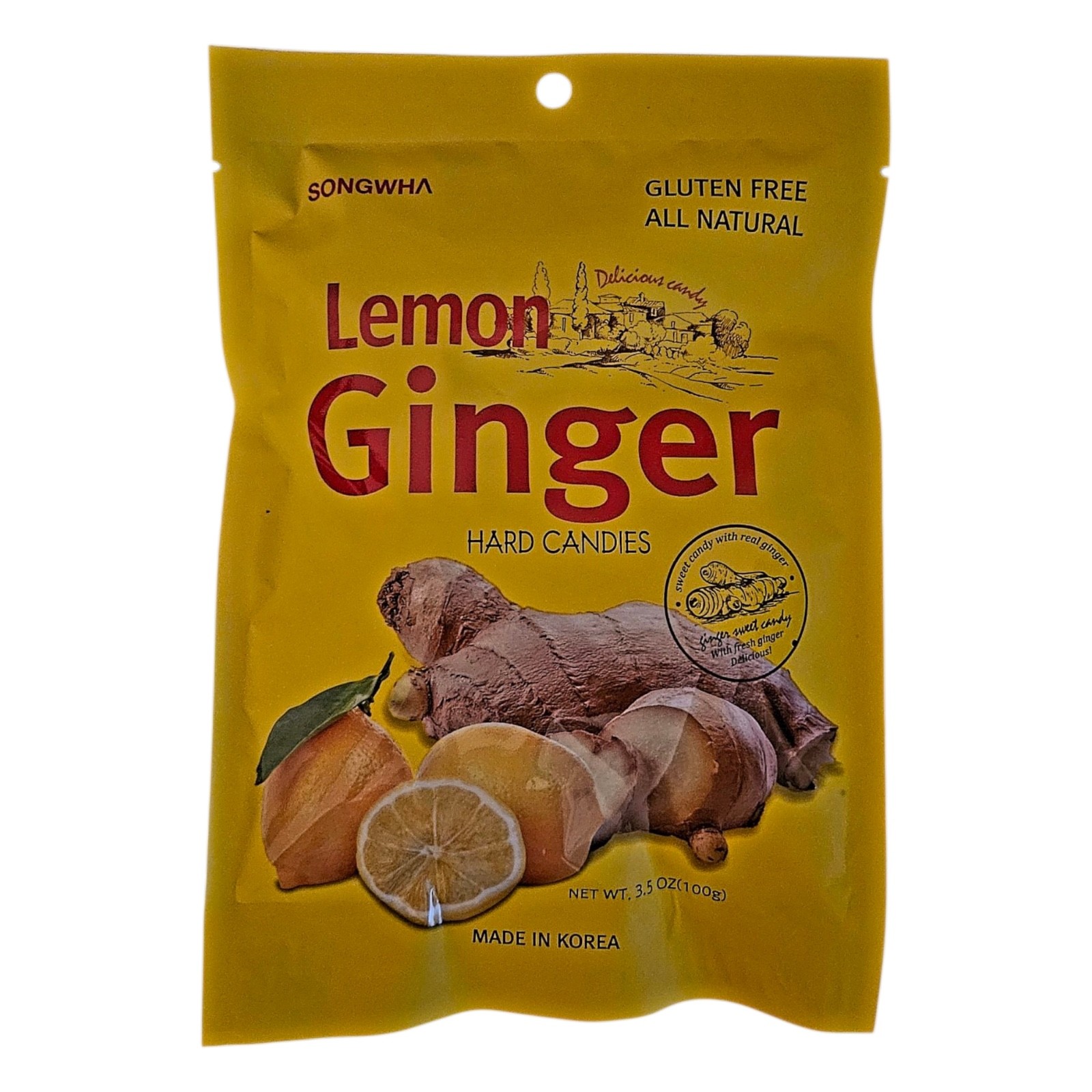 Songwha Lemon Ginger Hard Candies, 3.5 oz, All Natural & Gluten Free - Pack of 3 gallery