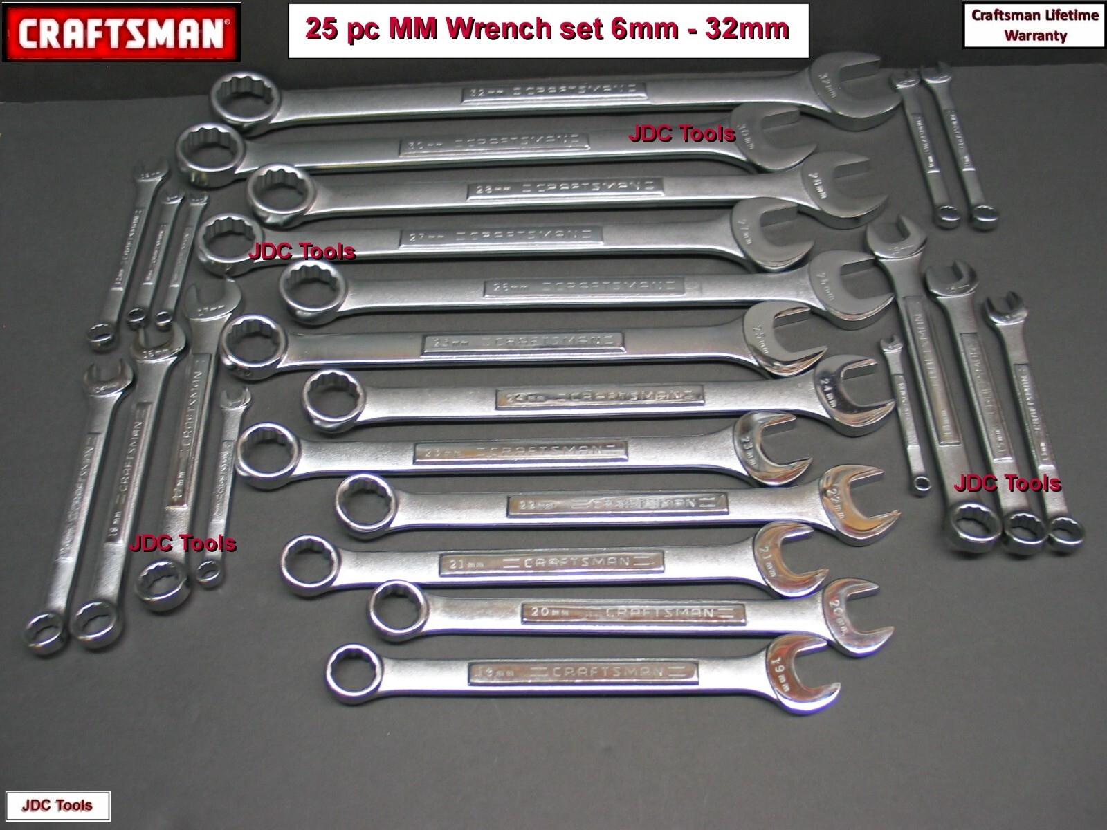 CRAFTSMAN 25 pc Metric Combination Wrench Set 6MM - 32MM NEW gallery