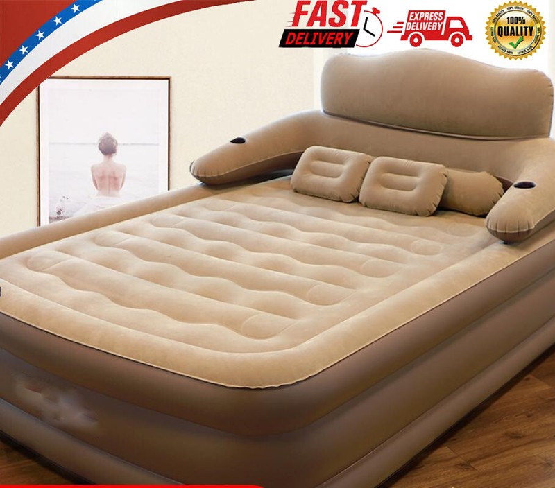 Air Bed Mattress with Pump & Pillow Set Inflatable High Raised Double Queen Size gallery