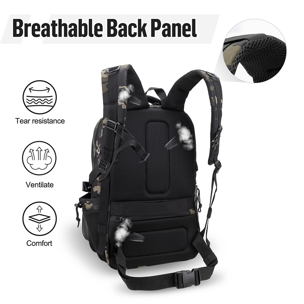 Multi-Purpose Tactical Backpack, 40L Large Main Bag + 6L Insulated Pocket 5