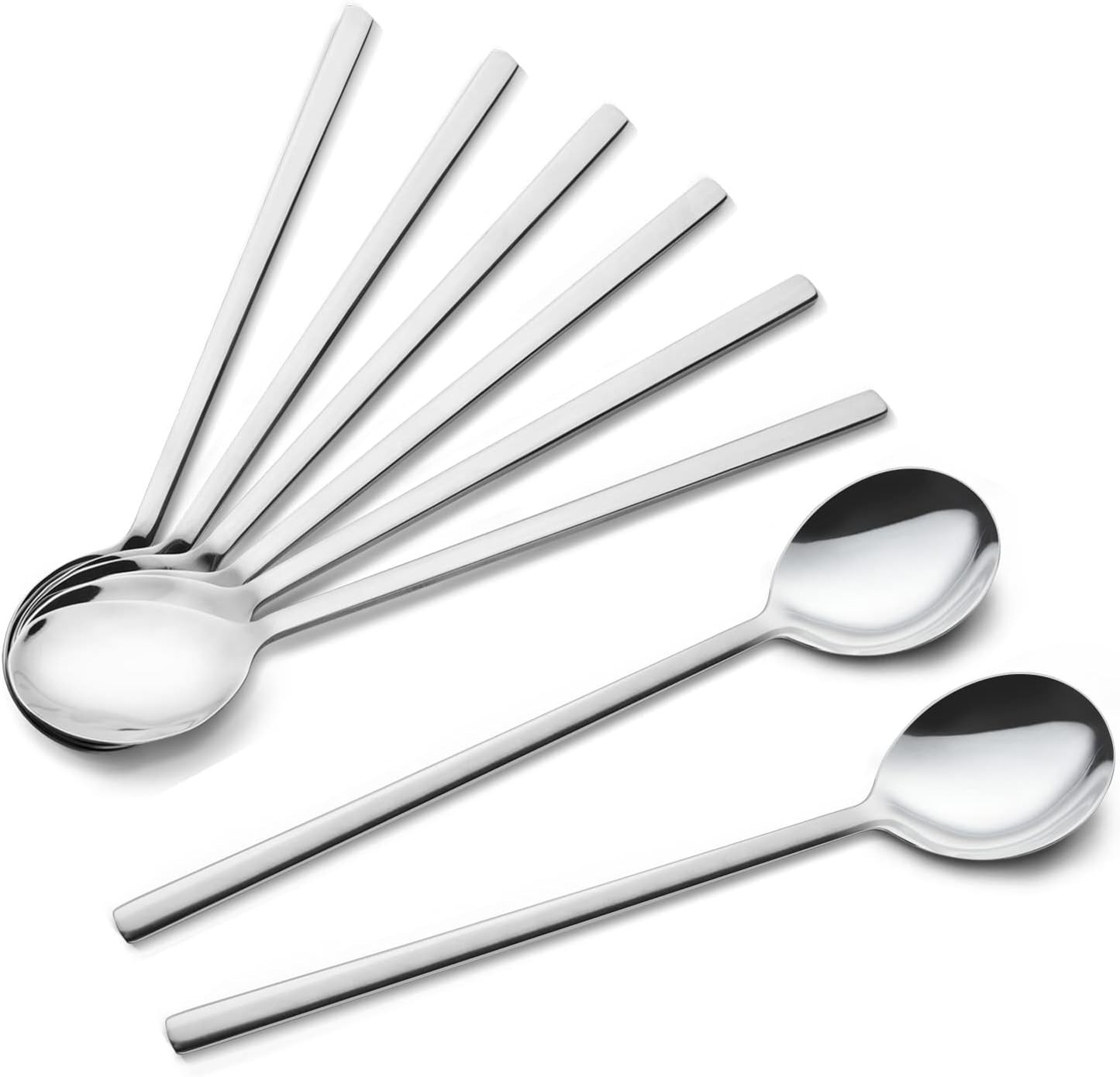Spoons, 8 Pieces Stainless Steel Korean Spoons,8.5 Inch Soup Spoons with Long Ha gallery