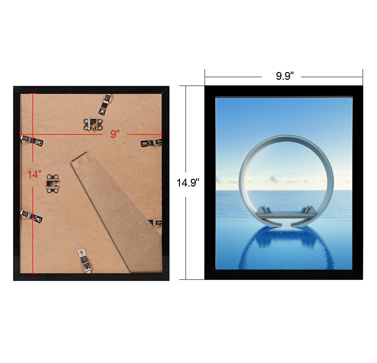 MENNTHUI 9x14 Black Picture Frame, Tabletop and Wall Mounting Horizontally or... gallery