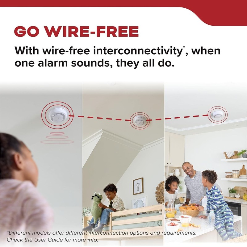 Kidde Hardwired Smoke Detector AA Battery Backup Wire-Free Interconnect gallery