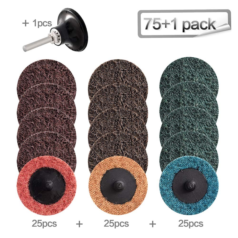 75pcs 2inch Nylon Quick Change Sanding Discs Set 2pcs 1/4" Holders Die Grinder S gallery