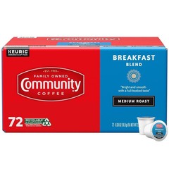 Community Coffee by Medium Roast Breakfast Blend Coffee Pods – 72 Pods