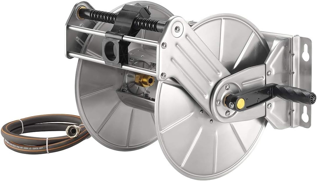 Giraffe Tools Stainless Steel Garden Water Hose Reel Heavy Duty Wall/Floor Mount gallery