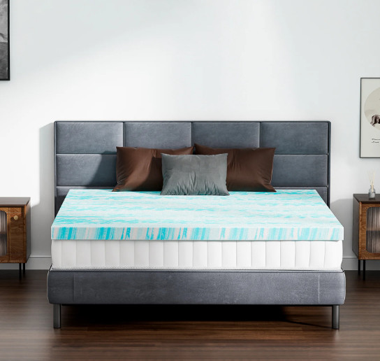 CONCETTA Full 2in Cooling Gel Memory Foam Mattress Topper CertiPUR Washable gallery