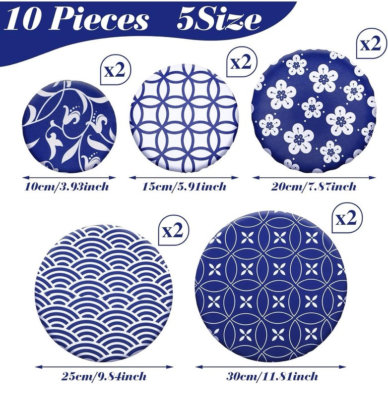 10Pcs Bowl Covers Reusable 5Size Stretch Cloth Fabric Elastic Food Storage Bowl gallery