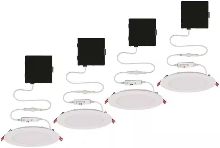 Commercial Electric Slim Baffle 6 in Color Select LED Recessed Kit (4-Pack) 938 gallery