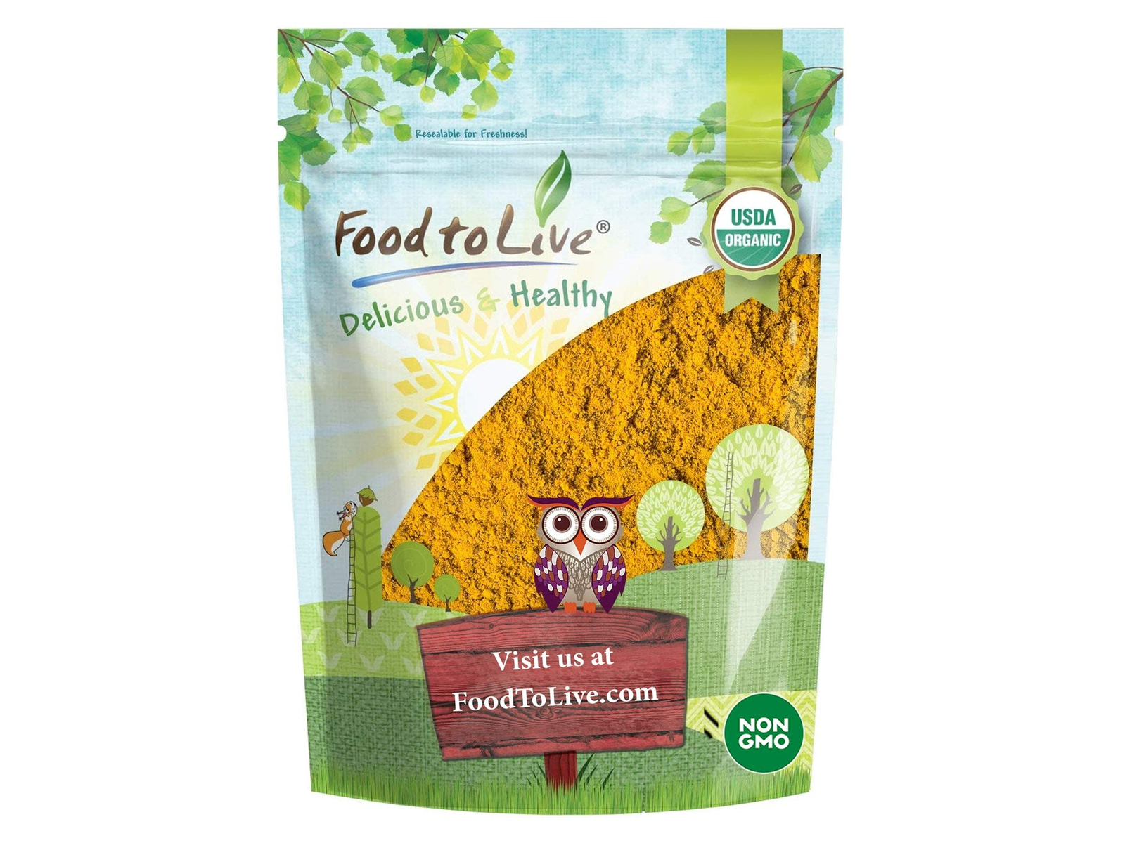 Organic Turmeric Powder – Non-GMO , Kosher, Sirtfood, Vegan – by Food to Live gallery