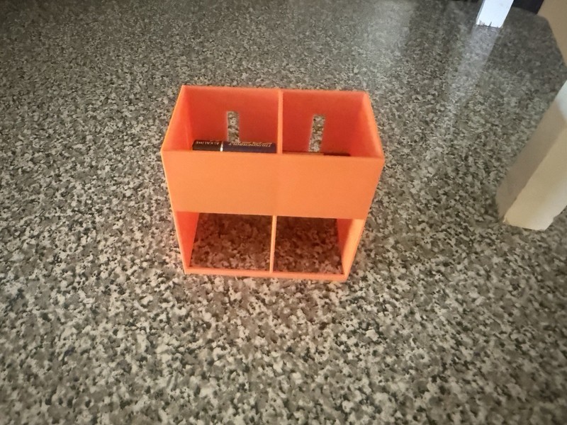 Orange Plastic AA & AAA Battery Organizer Compartment Box with Compartments gallery