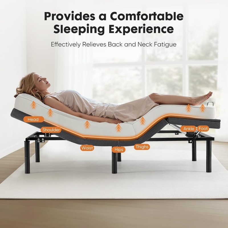 Twin XL Adjustable Bed Frame Ergonomic Electric Bed Base with Wireless Remote gallery