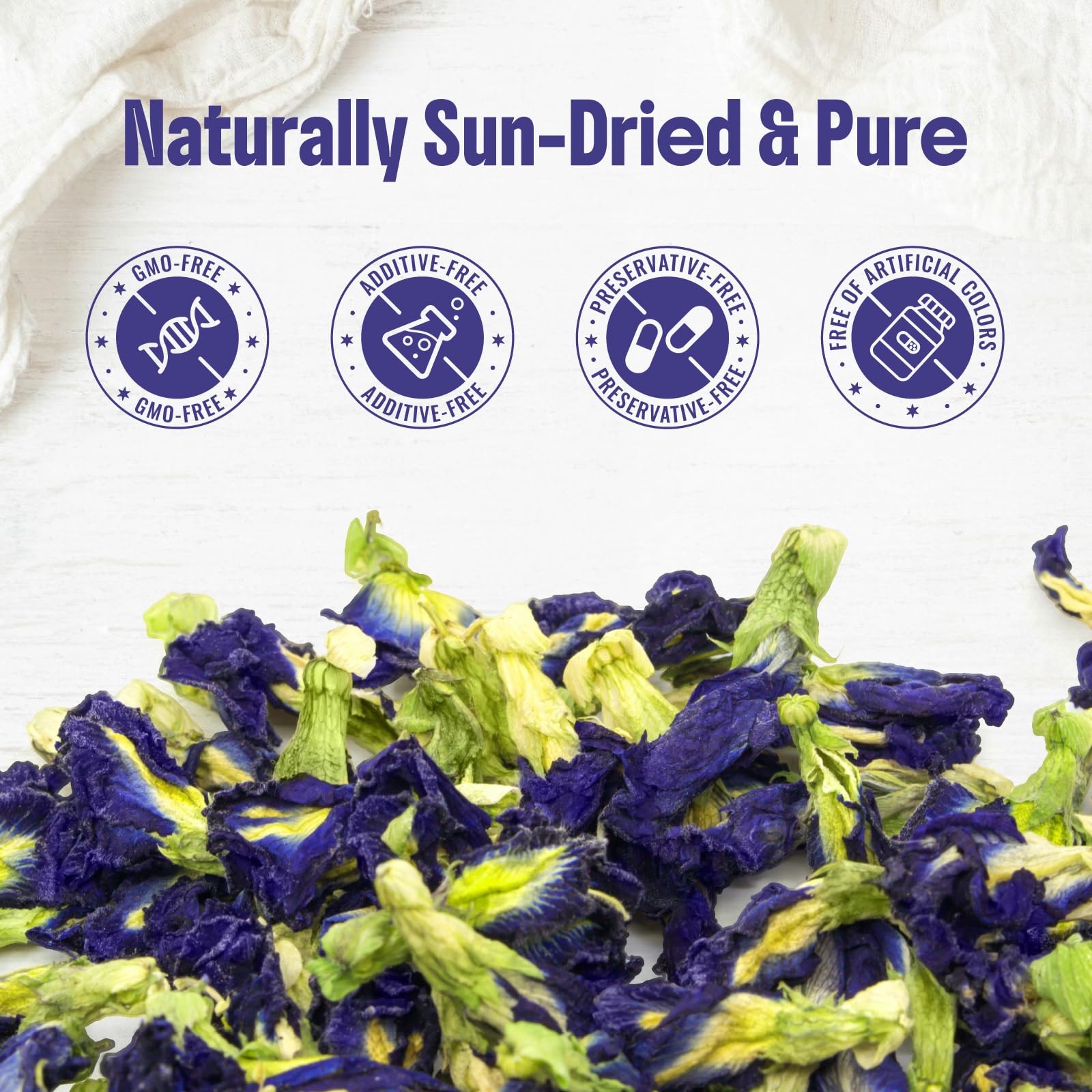 4 Oz Butterfly Pea Flower Tea loose leaf- Blue Tea | for Blue & Purple Drinks... gallery