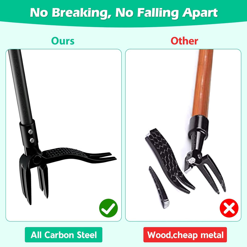 Weed Puller with Long Handle- 63Inch - Adjustable Stand up Weed Puller Tool, Hea gallery