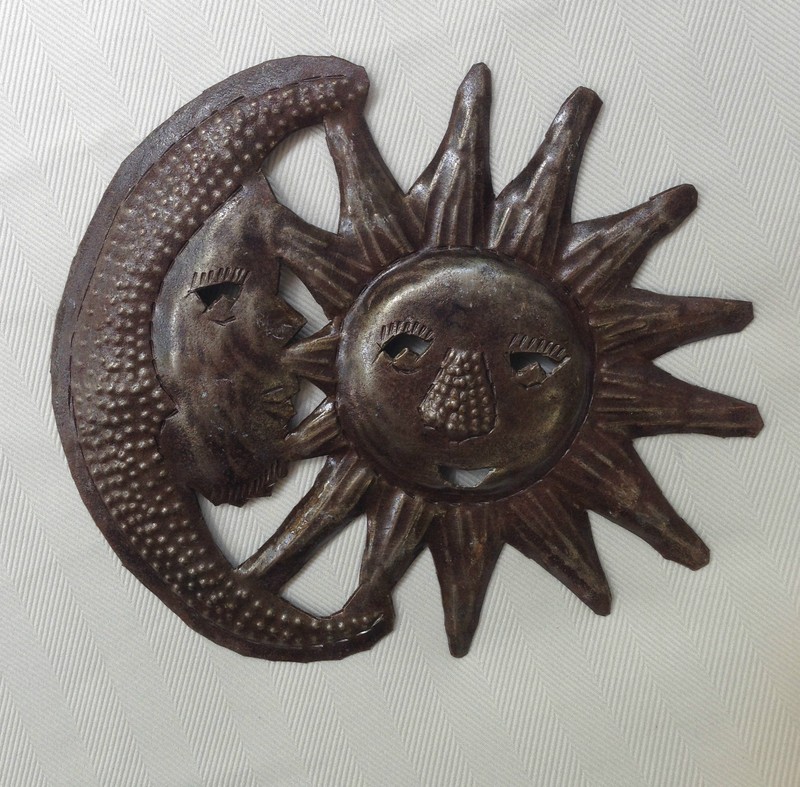 Sun Burst Sun and Moon Eclipse Wall Art sculpture Small Sunburst Metal Art NEW gallery
