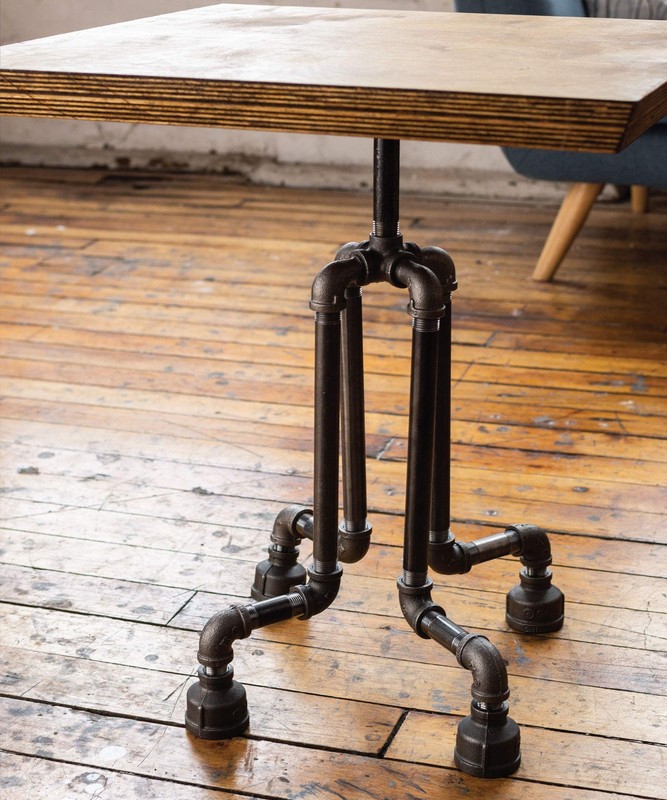 End Table Leg Set, Rustic Industrial Side Table Base Kit, Dark Grey Black Rou... gallery