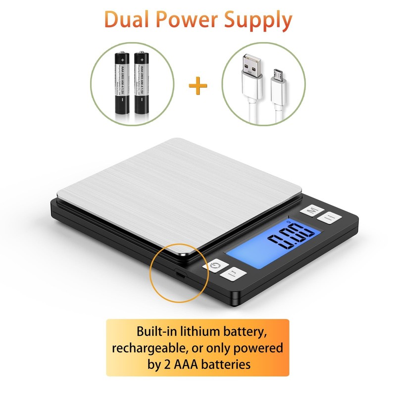 0.01g Small Digital Gram Scale, USB Rechargeable, Upgraded 1kg Jewelry Scale ... gallery