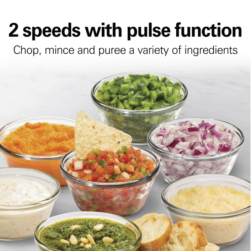 Hamilton Beach Stack & Press 3-Cup Mini Food Chopper Processor 2 Speed Black gallery