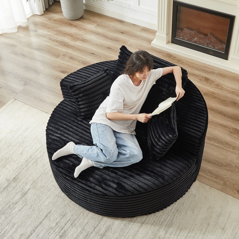 Oversized Round Modular Chaise Lounge Sofa Couch w/Pillows Deep Seat Apartment gallery