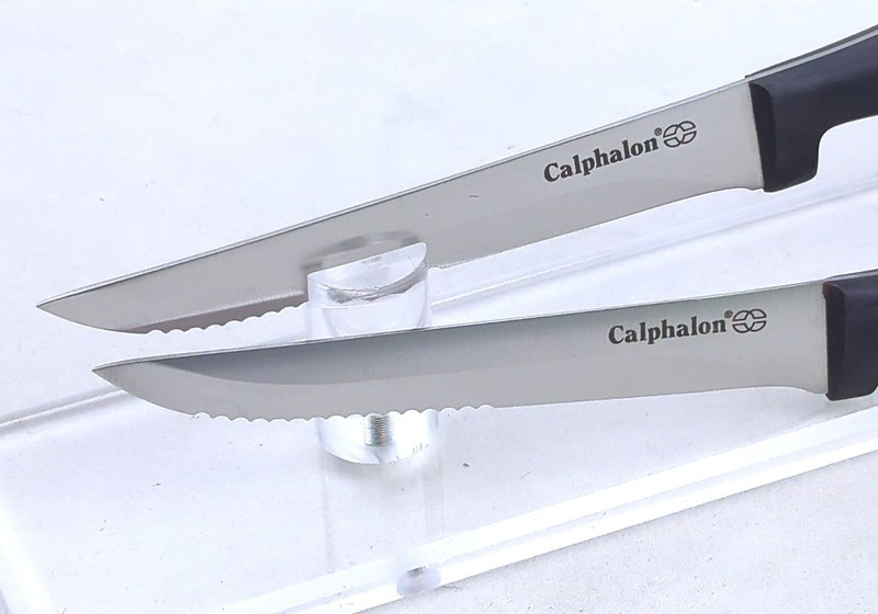 2pc Calphalon CONTEMPORARY 4.5" Serrated Stainless Steel STEAK Knife SET, NEW! gallery