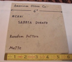 1 pc. Splattered Beige-Tan-Gray; American Olean 6″ X 6″ #CR81 “Sabbia Dorato”