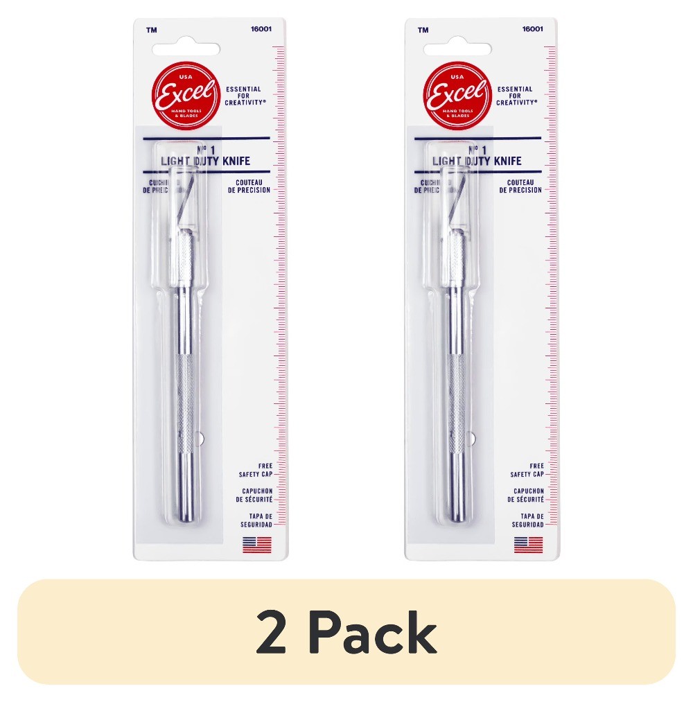 (2 pack) Excel Blades K1 Light Duty Aluminum Hobby Craft Knife with Safety Cap gallery