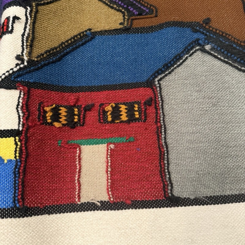 Tapestry Hand Woven Wool Arenal Volcano South America 46”x62” Andean Style gallery