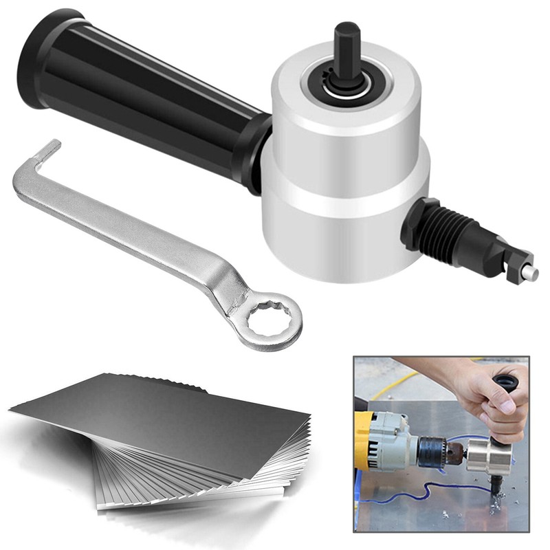 Double Head Sheet Metal Cutter Nibbler Cutting Tool Saw Power Drill Attachment gallery