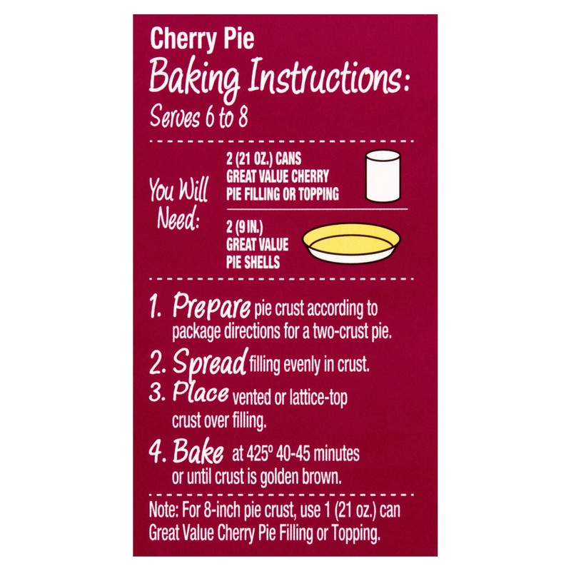 (6 pack) Great Value Cherry Pie Filling or Topping, 21 oz gallery