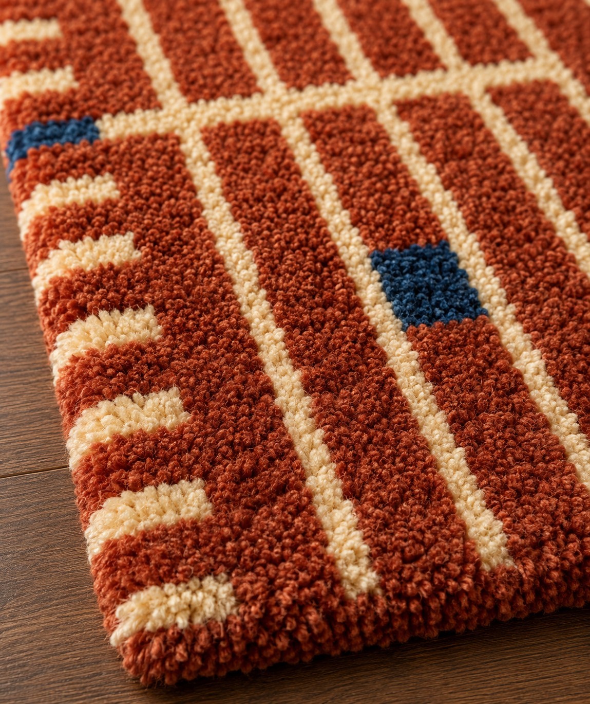 Modern Geometric Hand Tufted Wool Area Rug Striped Handmade Living Room Carpet gallery