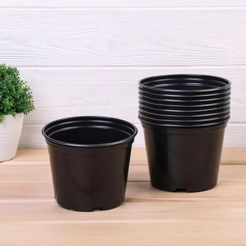 Premium Black Plastic Nursery Plant Container Garden Planter Pots gallery
