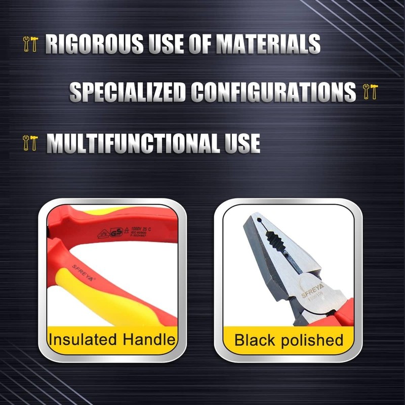 1000V Insulated High Leverage Combination Pliers Chrome Vanadium F8001 8 Inch gallery