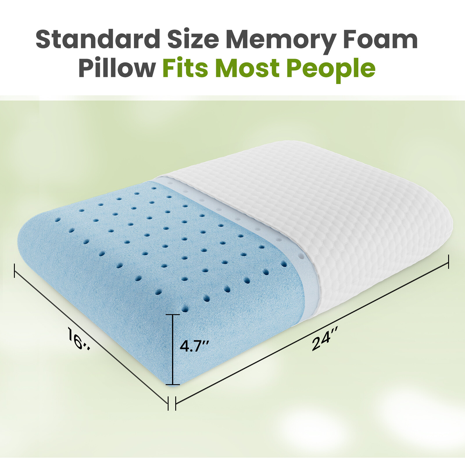 Cooling Memory Foam Pillow with Pillowcase - Neck Support for Side Sleepers gallery