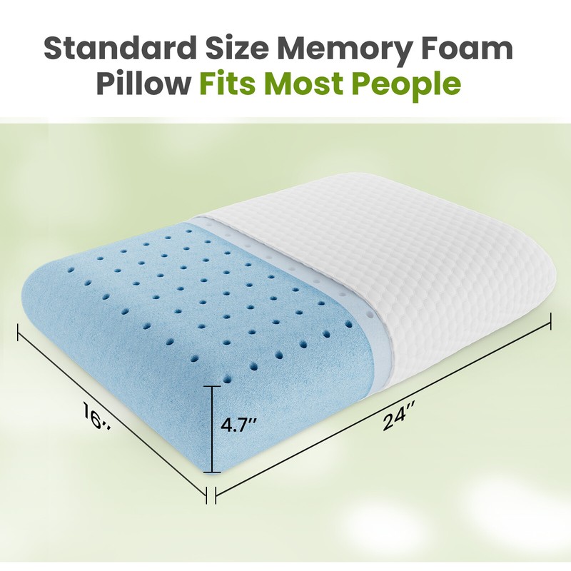 Cooling Memory Foam Pillow with Pillowcase - Neck Support for Side Sleepers gallery