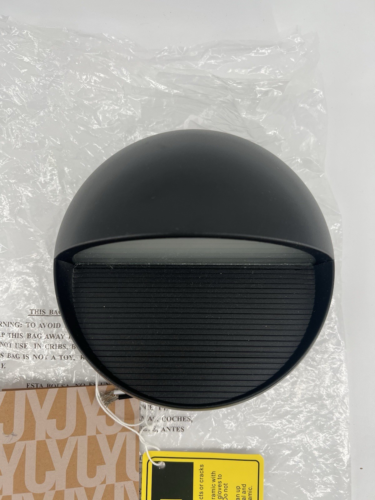 Jonathan Y Orbe Small 6.25 in. Black Integrated LED Outdoor Metal/Glass Sconce gallery