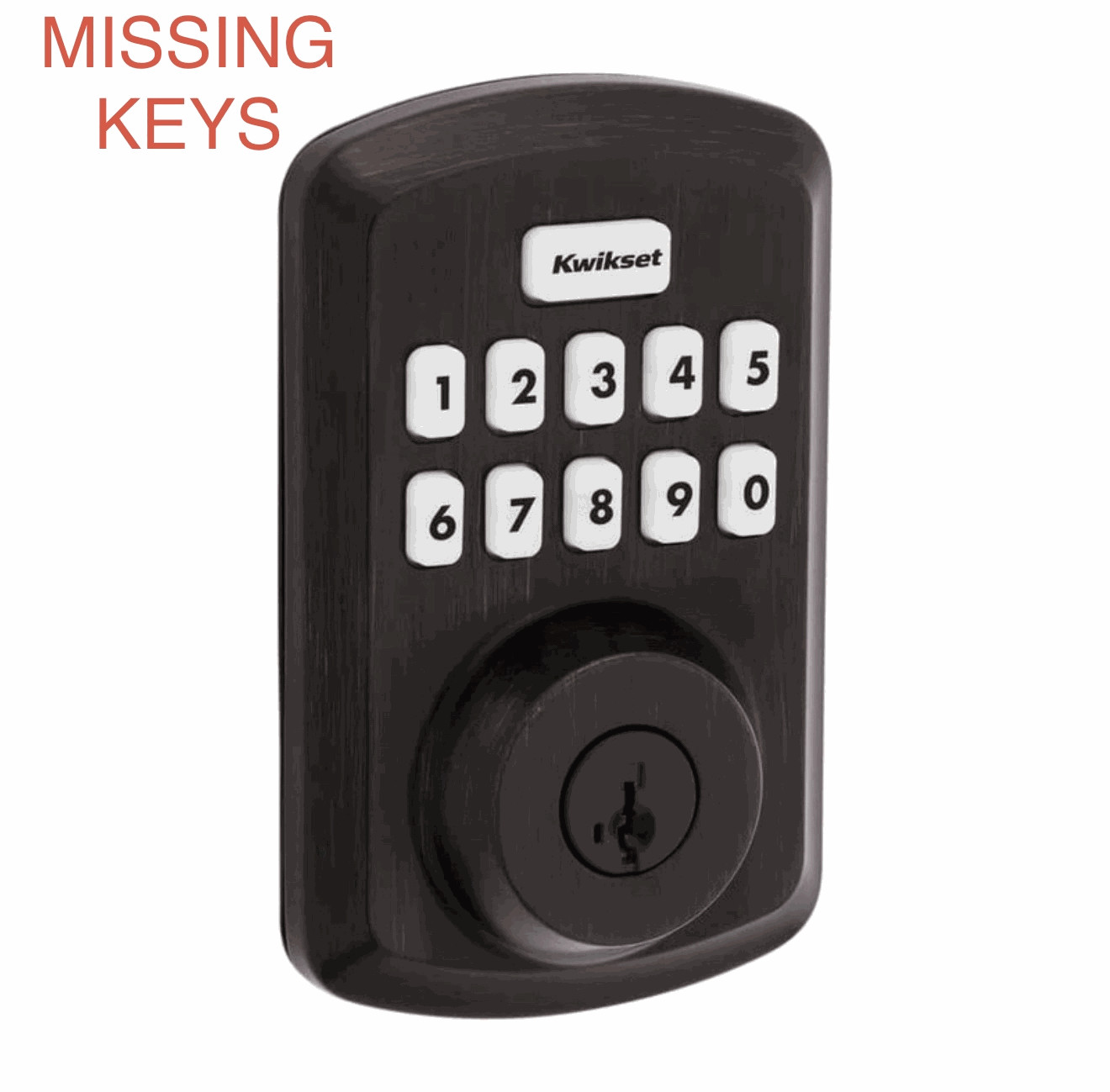 Kwikset Powerbolt 250 Keypad Deadbolt Lock, Bronze, (MISSING KEYS) gallery