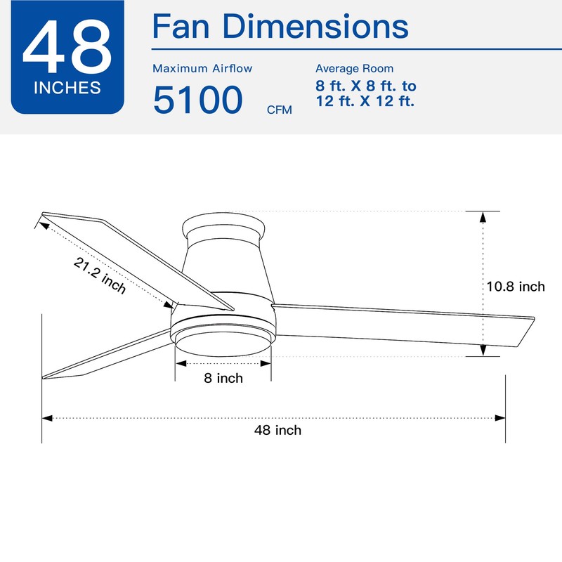 Brushed Nickel Ceiling Fan w/ Light & Remote 48in DC Motor Energy Saving gallery
