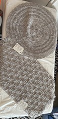 Home Collections Bath Mat Set Gray Abstract Rectangle 18x28in Round 25in x2