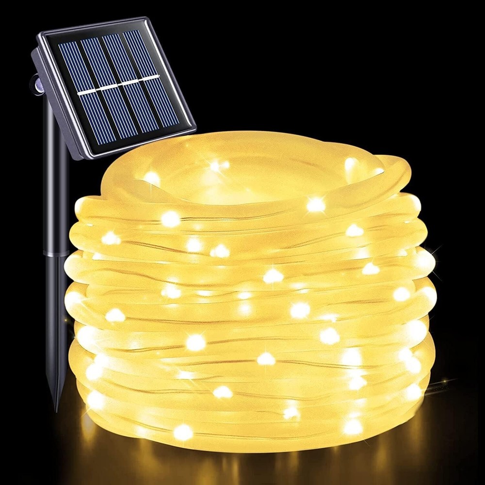 100led 8Modes Solar Powered Rope Light 33ft Outdoor Rope Lights Garden Christmas