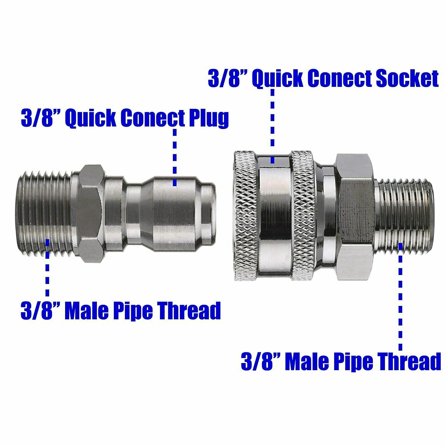 10pcs Pressure Washer Adapter Set, Quick Connect Kit, 3/8’’ Male Thread Fitting gallery