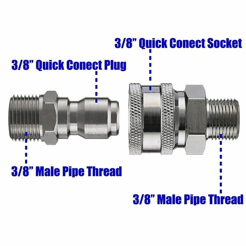 10pcs Pressure Washer Adapter Set, Quick Connect Kit, 3/8’’ Male Thread Fitting gallery