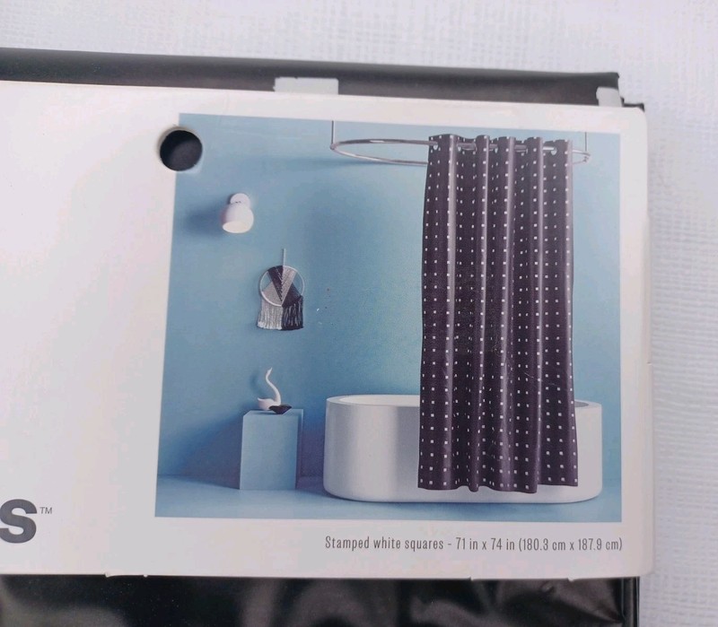 Room Essentials Hookless Vinyl Shower Curtain 71" X 74" New gallery