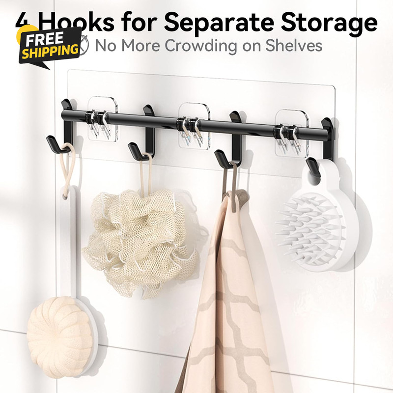 Shower Caddy Adhesive, 100% Rustproof Shower Organizer with Soap Holder, 6 Pack gallery