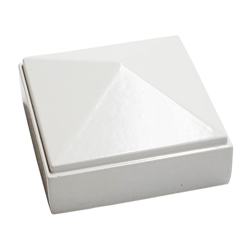 2" x 2" Decorex Hardware Aluminium Pyramid Post Cap for Metal Posts - White gallery