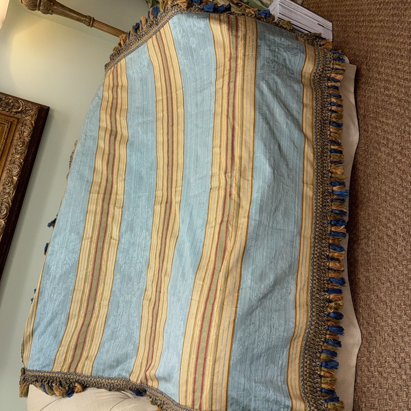 Custom Silk Blend Square Decorator Table Topper Lined 53 X 53 Plus Fringe 4" gallery